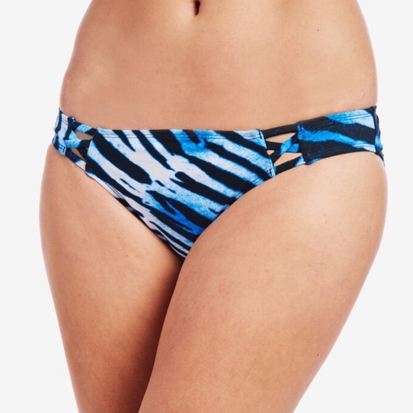 RACHEL Rachel Roy Other - 🌟5 for $25🌟 NWOT Rachel Roy Strappy-Front Bikini Bottoms in Blue Zebra